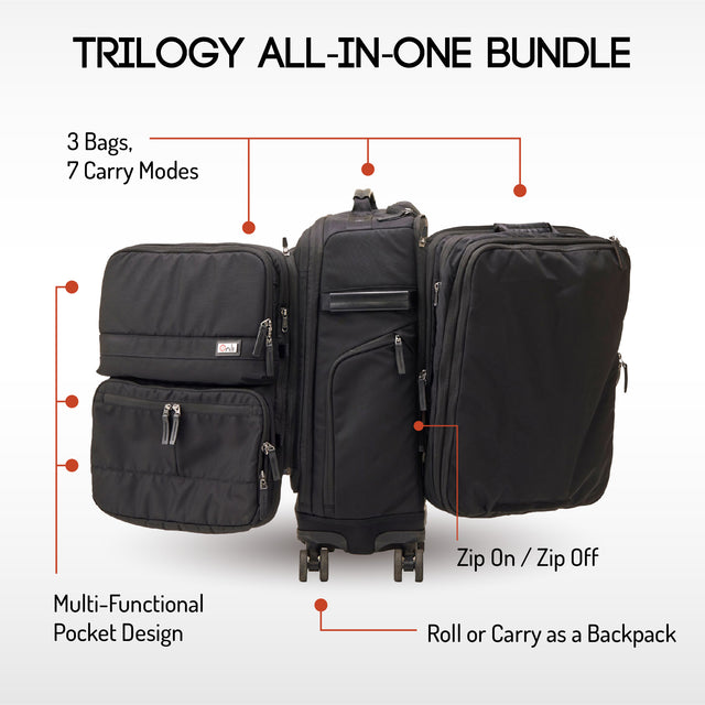 Super Bundle: Site Exclusive! (Trilogy Modular System + Packing Cube Set + Hip Belt + Penta 5-in-1 Packable Duffel)