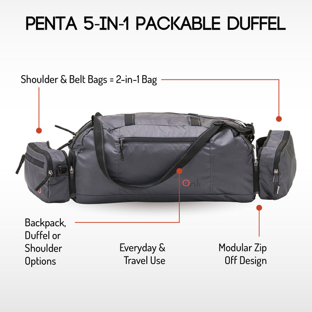 Penta 5-in-1 Packable Duffel Charcoal