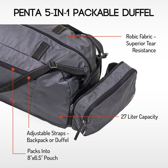 Penta 5-in-1 Packable Duffel Charcoal
